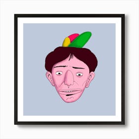 Cartoon Man With Hat Art Print