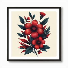 Red Flowers Art Print