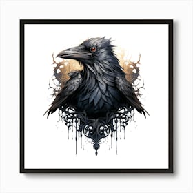 Raven tattoo Art Print