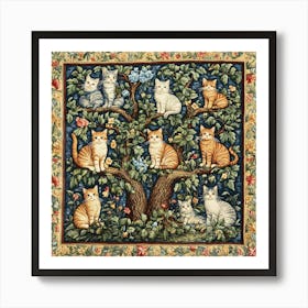 Cats In The Countryside Tapestry 7 Art Print