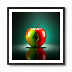 Firefly Apple, Red, Green, Yin Yang, Symbol, Light, Reflection, Surface, Balance, Harmony, Contrast, (8) Art Print