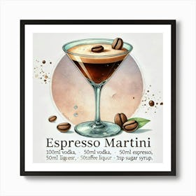 Espresso Martini Cocktail Affiche