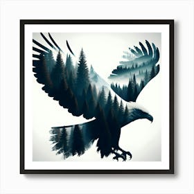 Eagle In The Forest Art Print