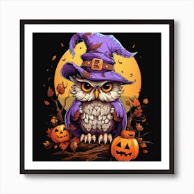 Halloween Owl 12 Art Print