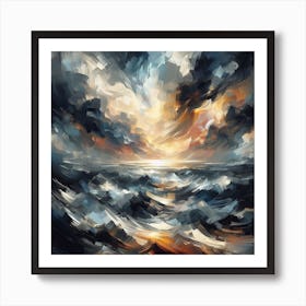 Sunset Over The Ocean Art Print