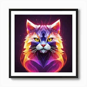 Abstract Cat Art Print