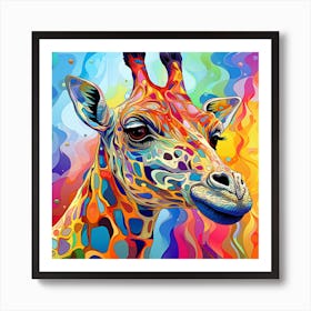 Colorful Giraffe Art Print