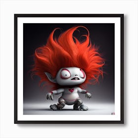 Leonardo Select A Mischievous A 3d Hd White Alien Crazy Red 0 Art Print