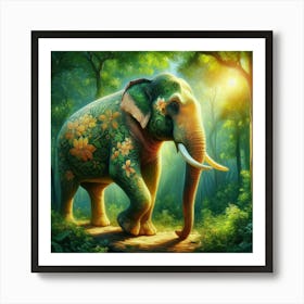 Elephant In The Forest 3 Art Print