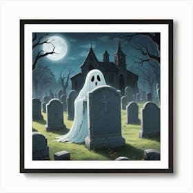 Ghost In The Graveyard 1 Art Print