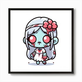 Zombie Girl Art Print