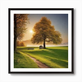 Sunset In A Field 5 Art Print