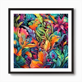 Colorful Flowers In The Garden Art Print