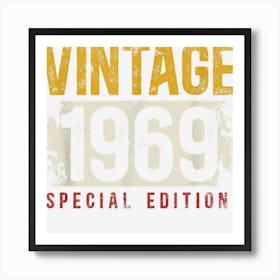 54 Years Old Vintage 1969 54th Birthday Decoration Men Women Art Print