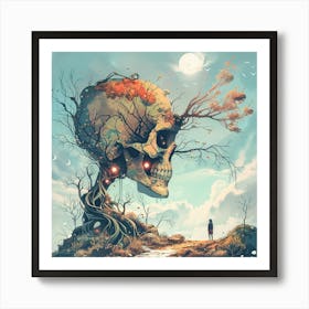 Skull And Tree Art Print