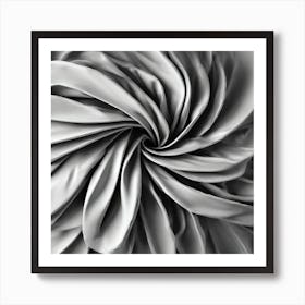 Black And White Abstract Flower Art Print