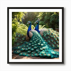 Peacocks art print 1 Art Print