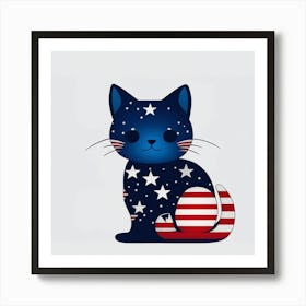Patriotic Cat Art Print