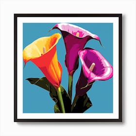 Andy Warhol Style Pop Art Flowers Calla Lily 2 Square Art Print