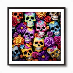 Day Of The Dead Skulls 29 Art Print