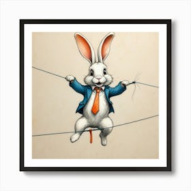 Rabbit On Wires Art Print