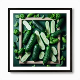 Cucumber As A Frame (72) Art Print