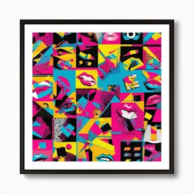 80s pop art Abstract Painting Art Print