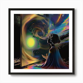 Surreal, Two faces, mind boggling, artwork print. "Let Go" Art Print