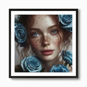 Blue Roses 4 Art Print