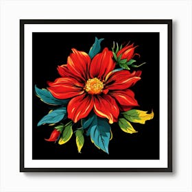 Russian Flower Art Print