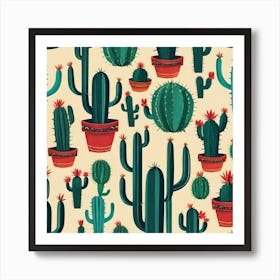 Cactus Pattern 13 Art Print