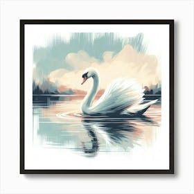 Illustration Swan Art Print