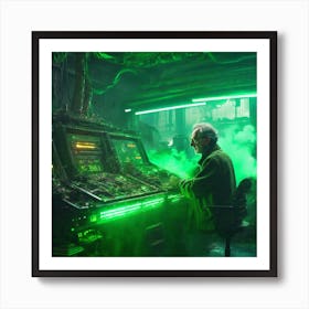 Man In A Machine Art Print