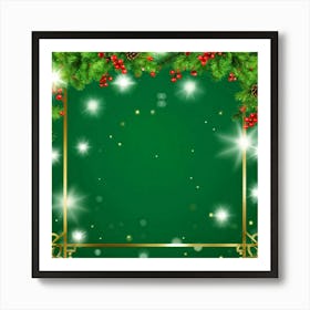 Decorative Frame Green Natale Glow Holiday Bright Traditional Festive Beautiful Light Dec (3) 2 Art Print