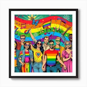 Rainbow People Art Print