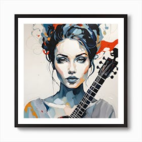 Ukulele Girl Art Print