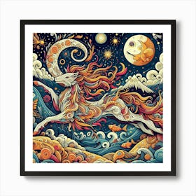 Unicorn In The Sky Art Print