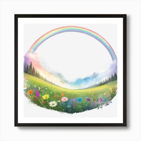 Rainbow In The Meadow Art Print