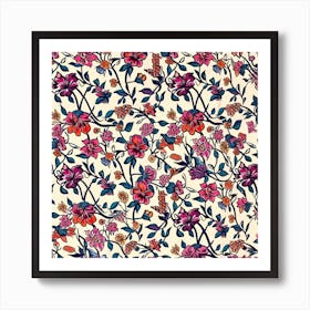 Floral Morning London Fabrics Floral Pattern 1 Art Print