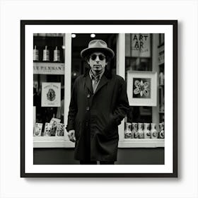 Default American Singer Bob Dylan Pictured Walking Past A Shop 2 Art Print