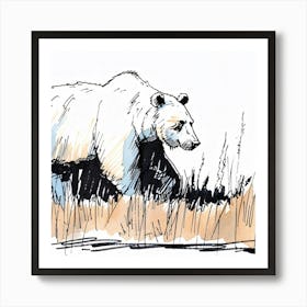 Editorial Art White Background Polar Bear Art Print