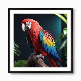 Parrot On A Branch Art Print