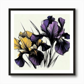 Flowers irises 3 Art Print