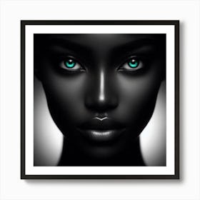 Black Woman With Green Eyes 5 Art Print
