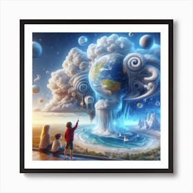 Children Watching The Earth Art Print