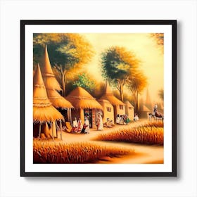 Village Scene Art Print