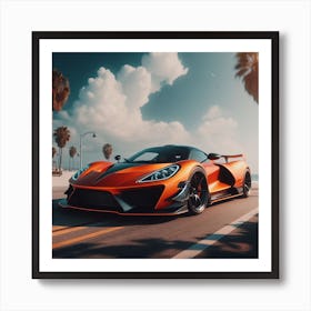 Mclaren 720s Wallpaper orange Art Print