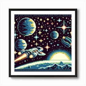 8-bit deep space exploration 2 Art Print