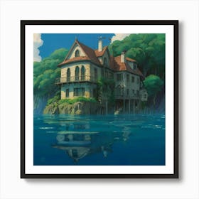 Default Cozy Mansion Under The Water Studio Ghibli Film By Hay 1 Art Print
