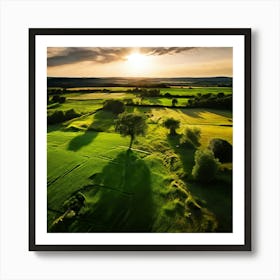 Grass Ecology No People Pasture Drone Scenic Shadow Flight Rural Scene Green Aerial View (7) Art Print